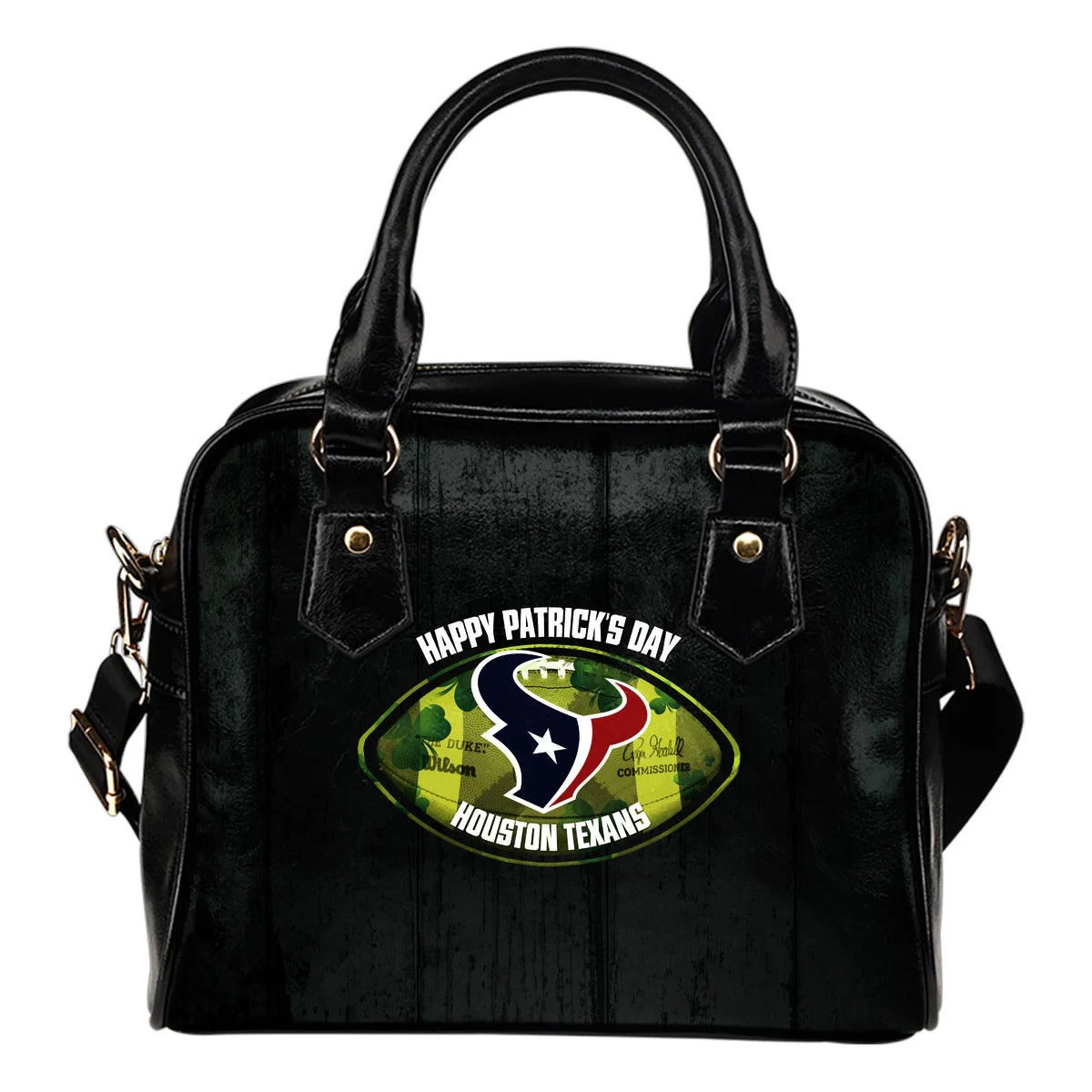 Retro Scene Lovely Shining Patrick's Day Houston Texans Shoulder Handbags Sb0801