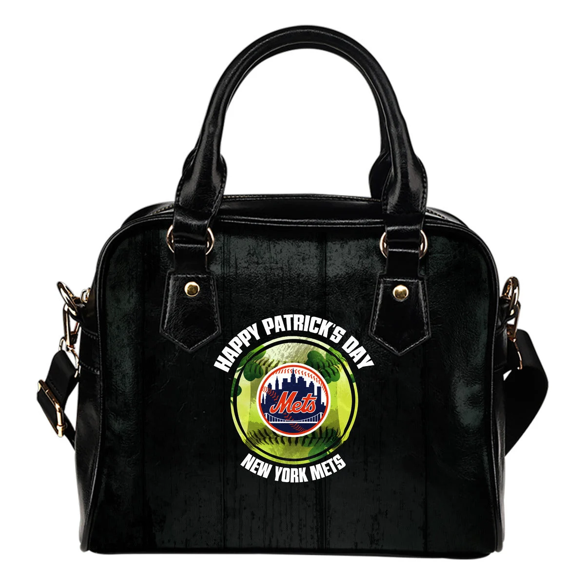 Retro Scene Lovely Shining Patrick's Day New York Mets Shoulder Handbags Sb0801