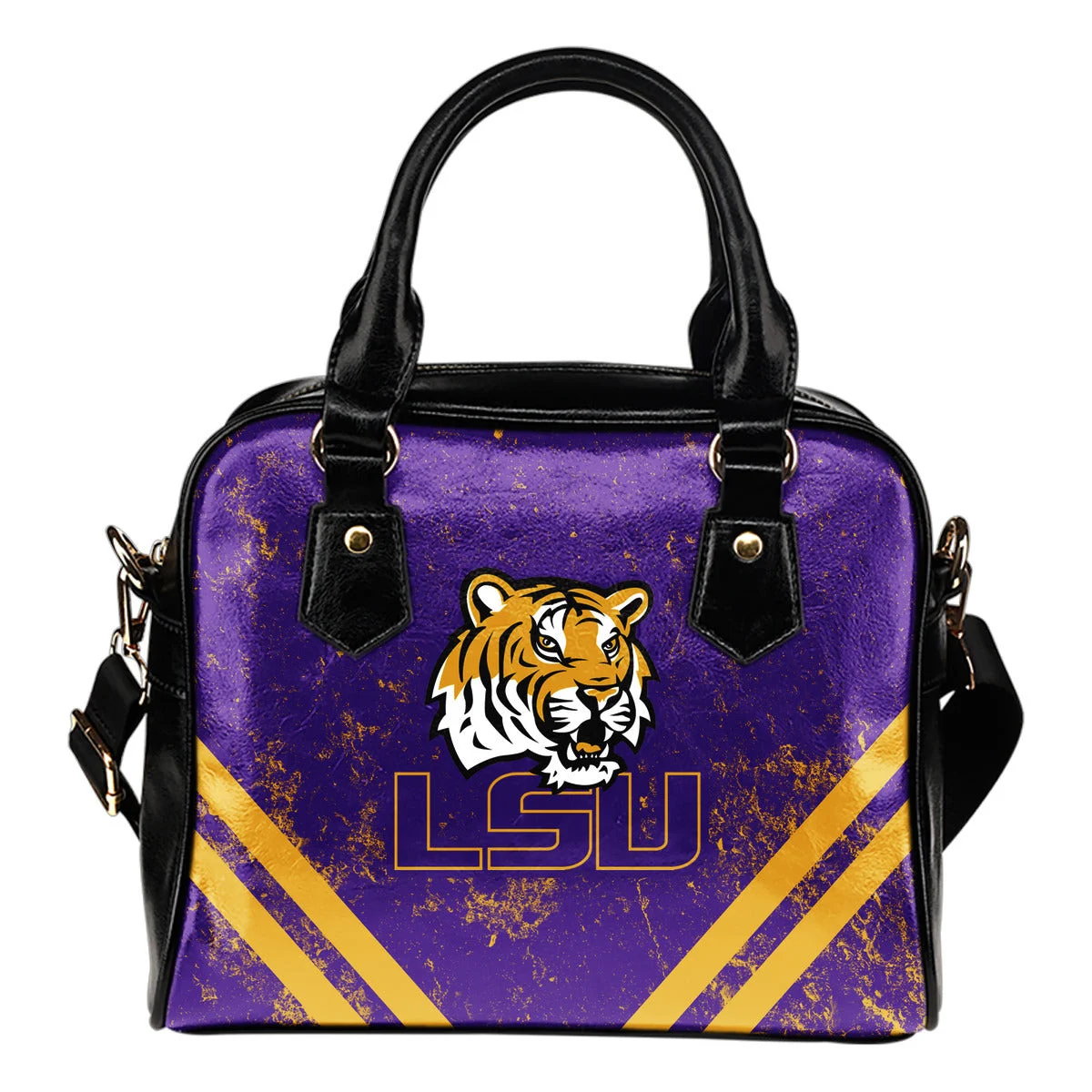 Couple Curves Light Good Logo LSU Tigers Shoulder Handbags Sb0801