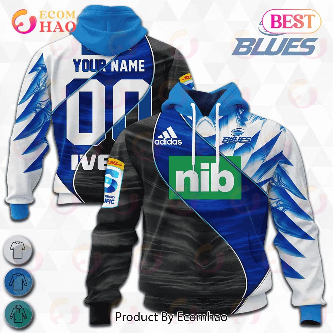 Blues Super Rugby Mix Jerseys 2023 Personalized 3D Hoodie, Zip Hoodie, Man - Women, Warm, Premium Quality HZ0501