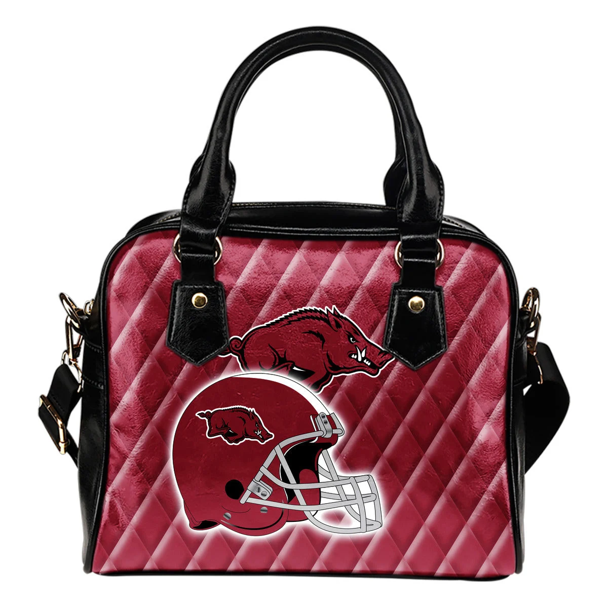 Couple Helmet Enchanting Logo Arkansas Razorbacks Shoulder Handbags Sb0801