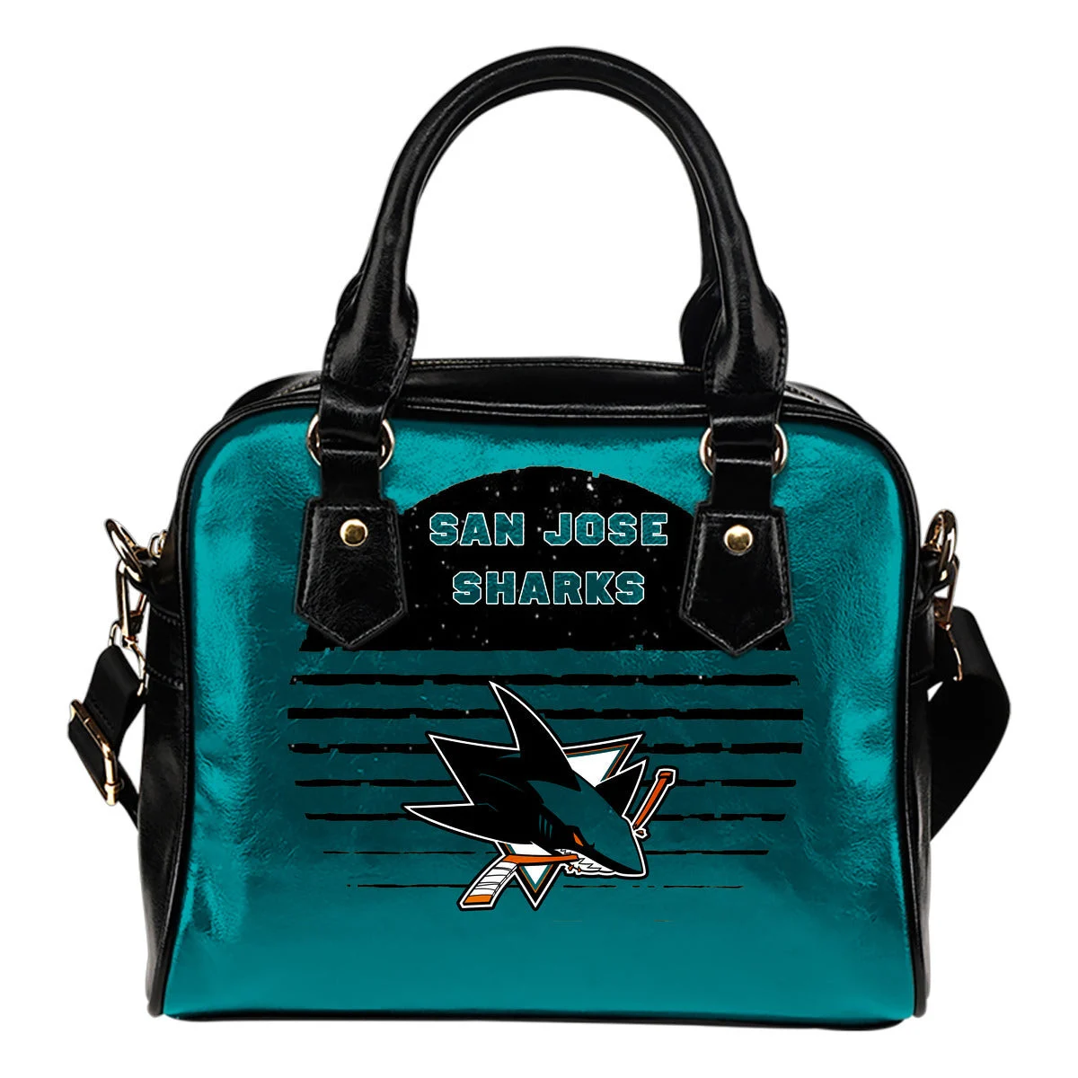 Back Fashion Round Charming San Jose Sharks Shoulder Handbags Sb0801