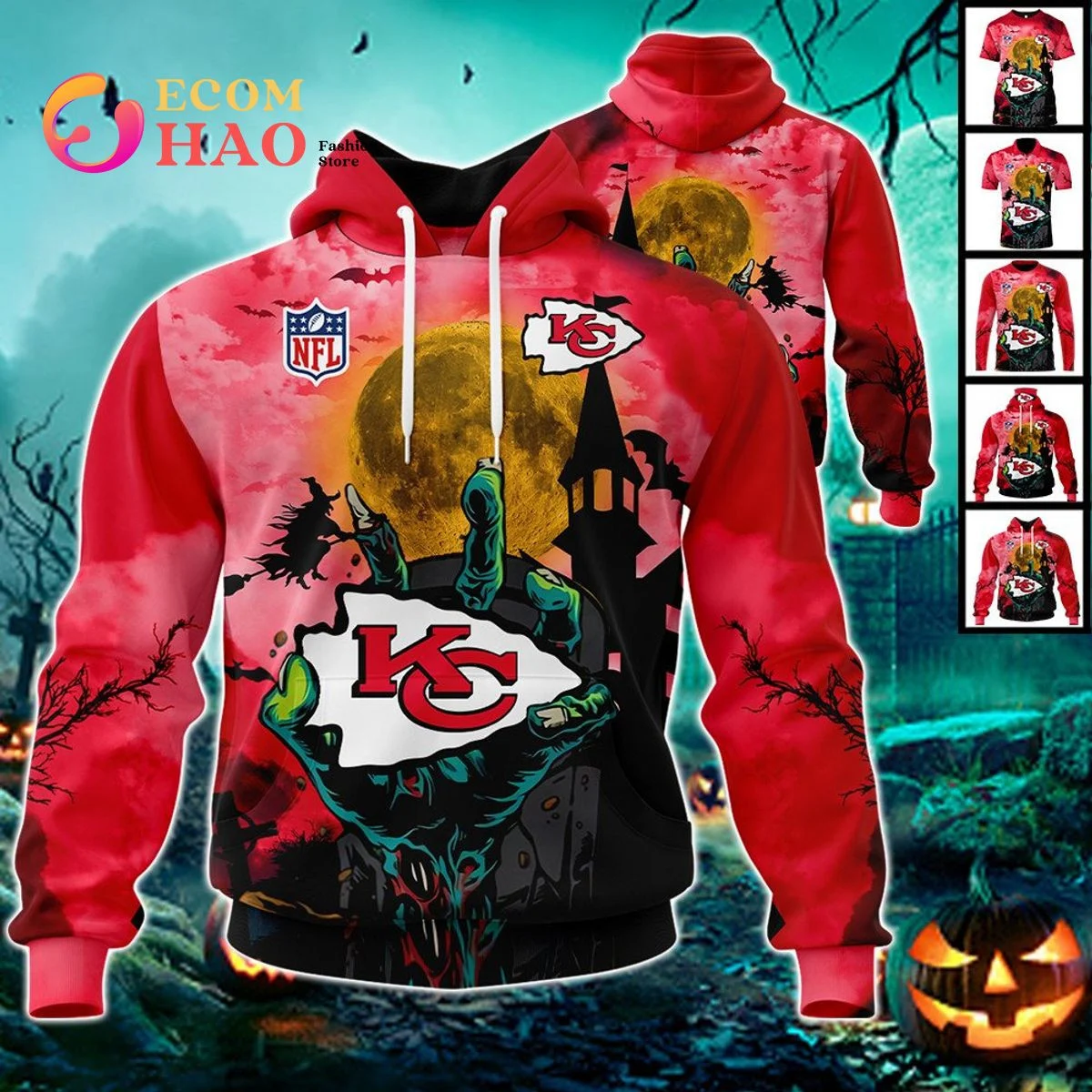 Chiefs Halloween Jersey 3D Hoodie, Zip Hoodie, Man - Women, Warm, Premium Quality HZ0501