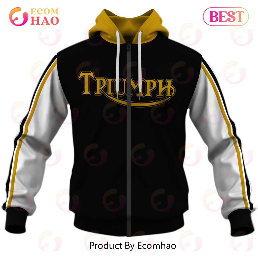 Customize Name Vintage Style Triumph Motocross Jersey MX Enduro AHRMA Motorcycle Dirt Bike 3D Hoodie, Zip Hoodie, Man - Women, Warm, Premium Quality HZ0501