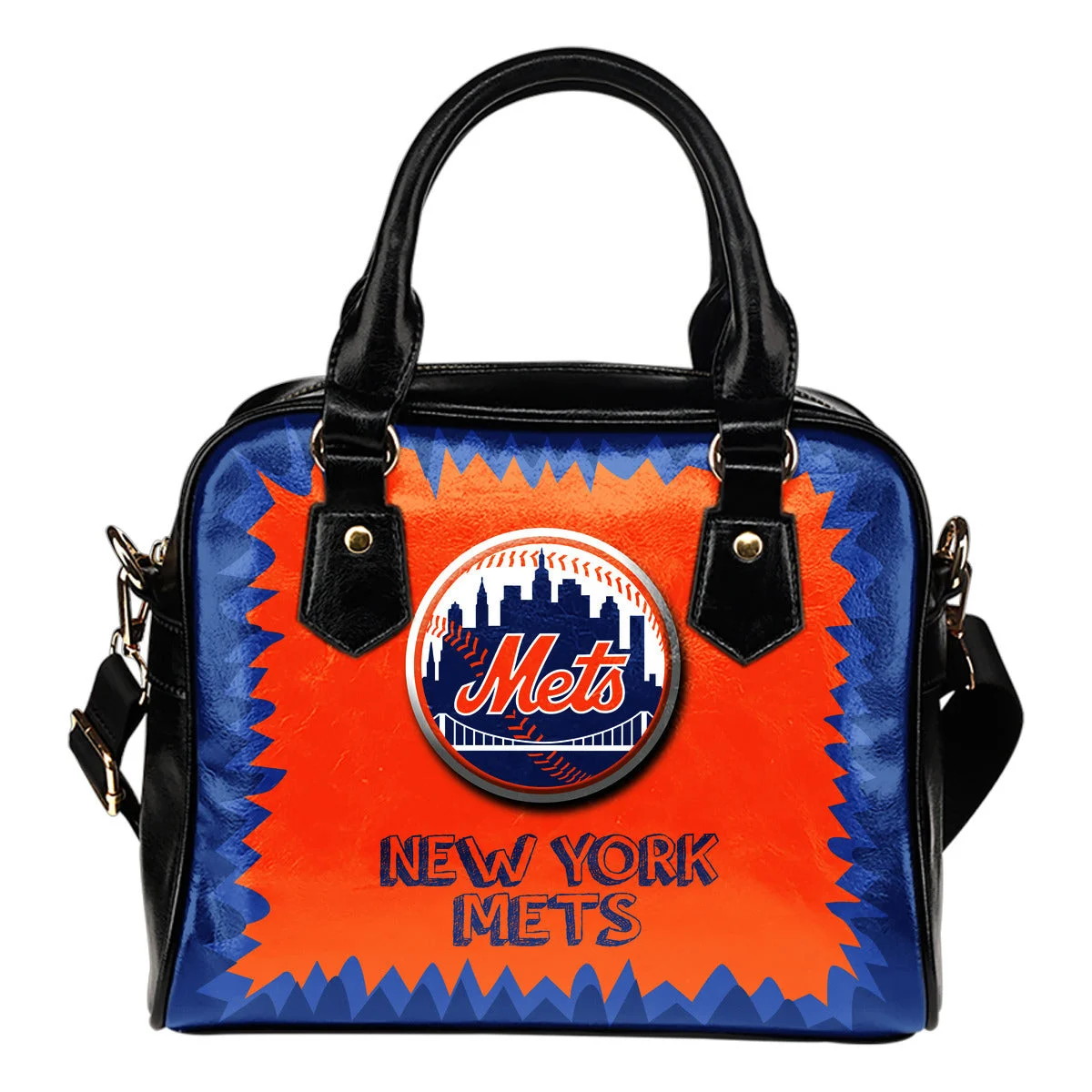 Jagged Saws Mouth Creepy New York Mets Shoulder Handbags Sb0801