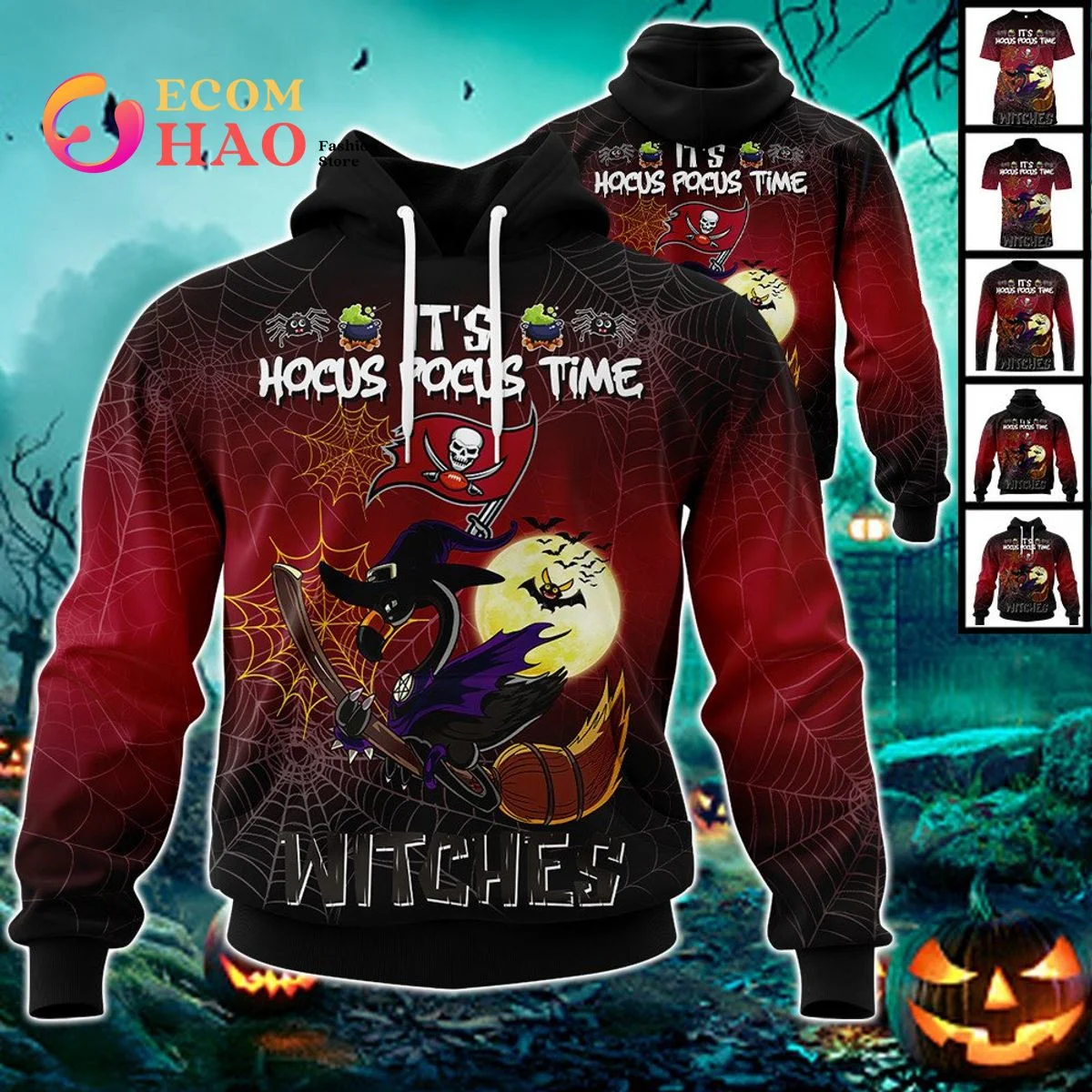 Buccaneers Halloween Jersey Falmingo Witches Hocus Pocus 3D Hoodie, Zip Hoodie, Man - Women, Warm, Premium Quality HZ0501