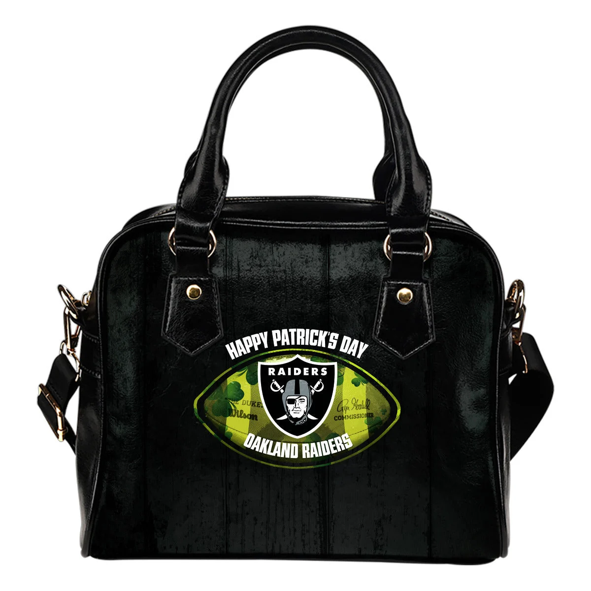 Retro Scene Lovely Shining Patrick's Day Oakland Raiders Shoulder Handbags Sb0801