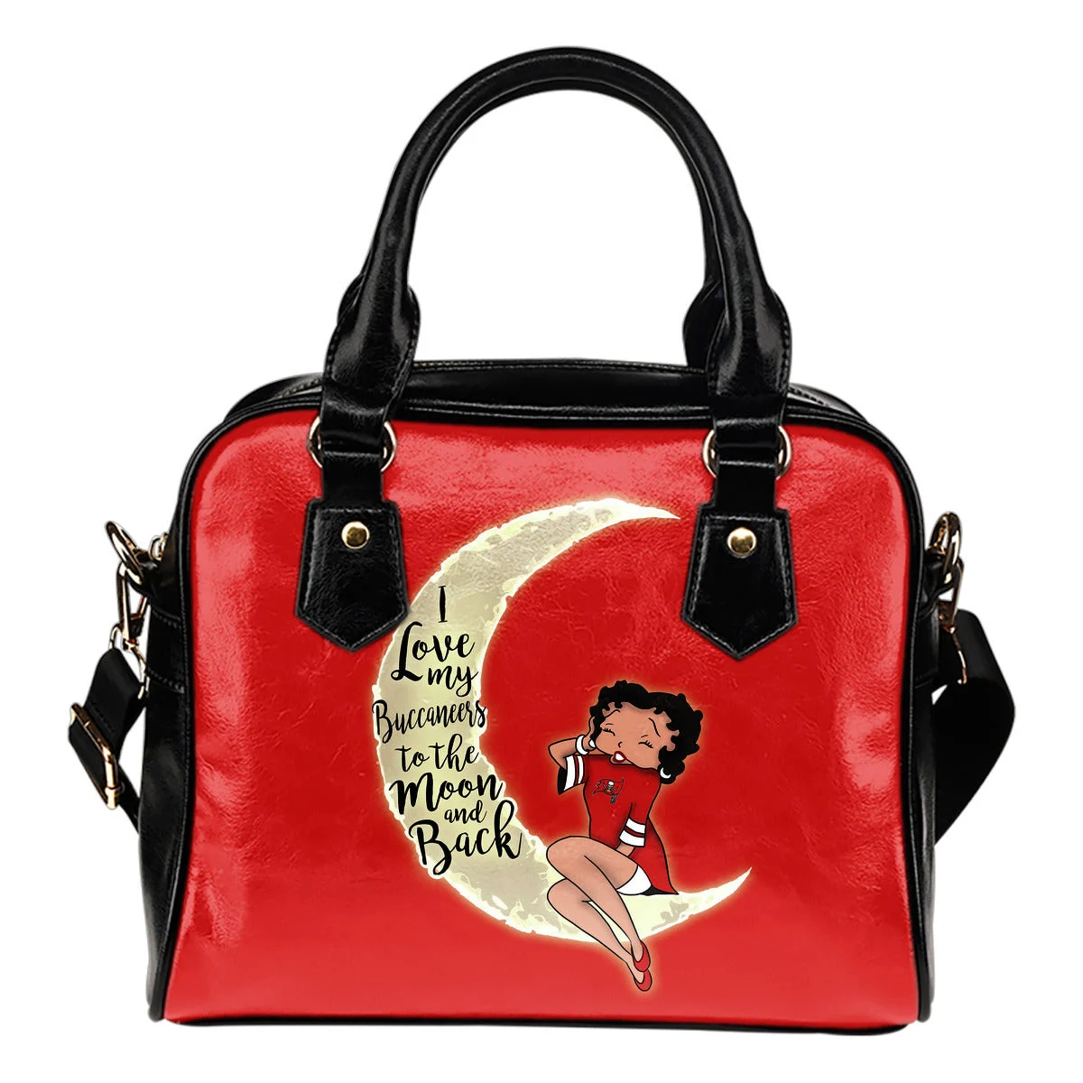 BB I Love My Tampa Bay Buccaneers To The Moon And Back Shoulder Handbags Women Purse Sb0801