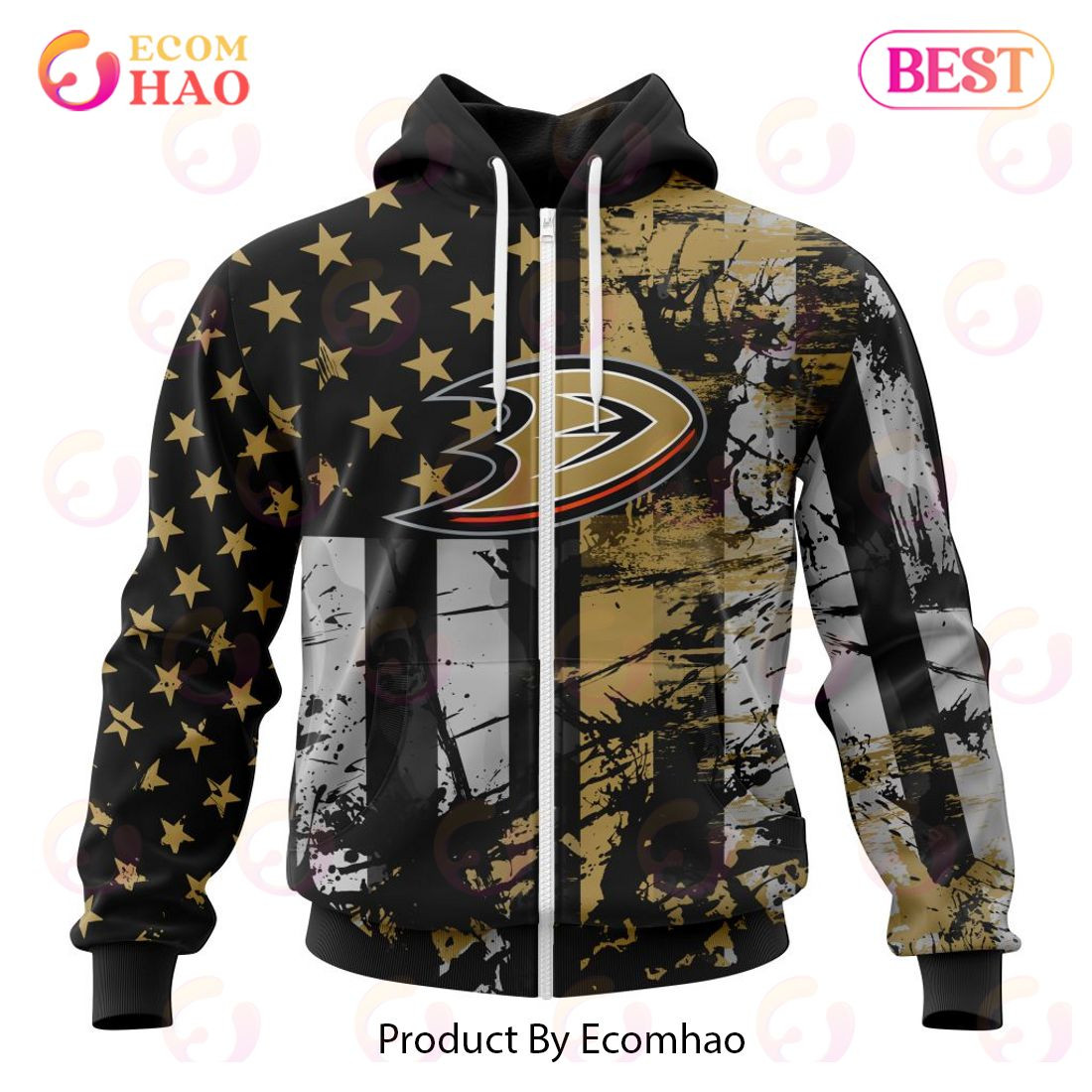 Anaheim Ducks Specialized Jersey For America 3D Hoodie, Zip Hoodie, Man - Women, Warm, Premium Quality HZ0501
