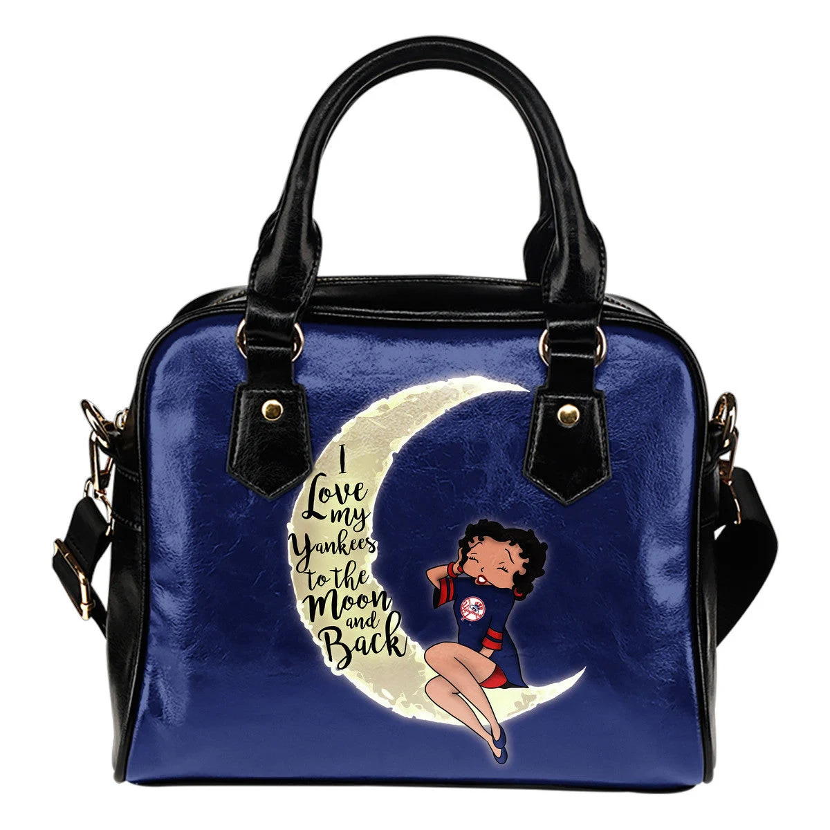 I Love My New York Yankees To The Moon And Back Shoulder Handbags Women Purse Sb0801