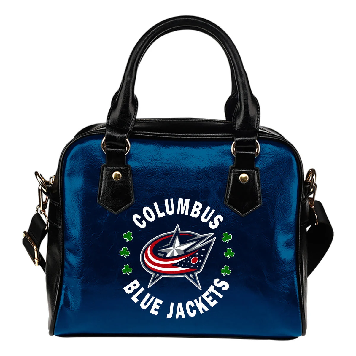 Central Beautiful Logo Circle Lucky Leaf Columbus Blue Jackets Shoulder Handbags Sb0801