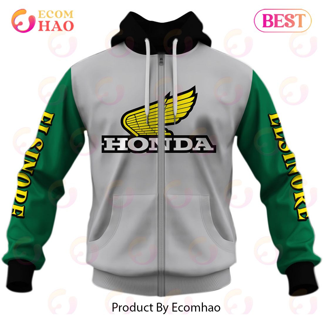 Customize Name Vintage Style Honda Elsinore Motocross Jersey MX Enduro AHRMA Motorcycle Dirt Bike 3D Hoodie, Zip Hoodie, Man - Women, Warm, Premium Quality HZ0501