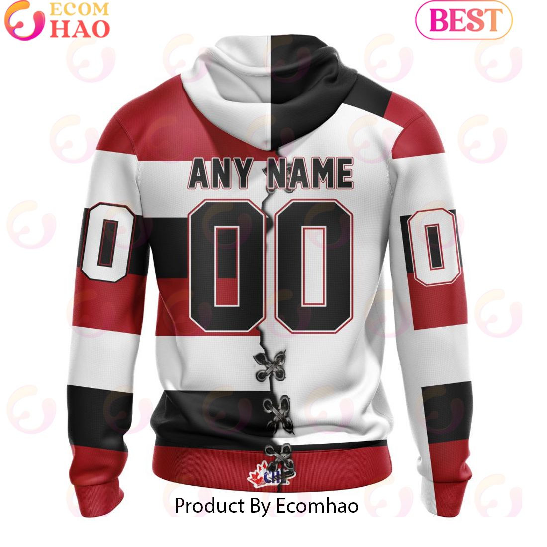 Custom OHL Ottawa 67's Mix Home And Away Jersey Personalized Letters Number Hoodie, Zip Hoodie, Man - Women, Warm, Premium Quality HZ0501