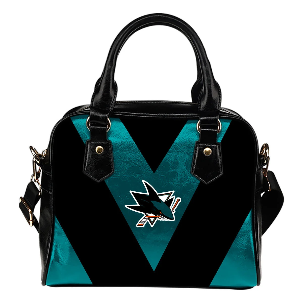 Triangle Double Separate Colour San Jose Sharks Shoulder Handbags Sb0801