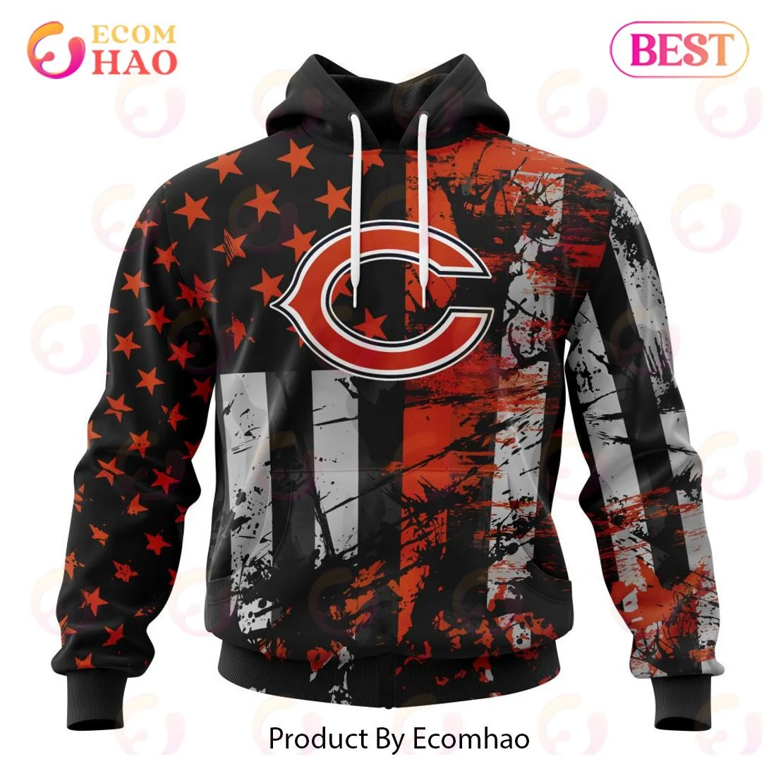 Chicago Bears Jersey For America 3D Hoodie, Zip Hoodie, Man - Women, Warm, Premium Quality HZ0501