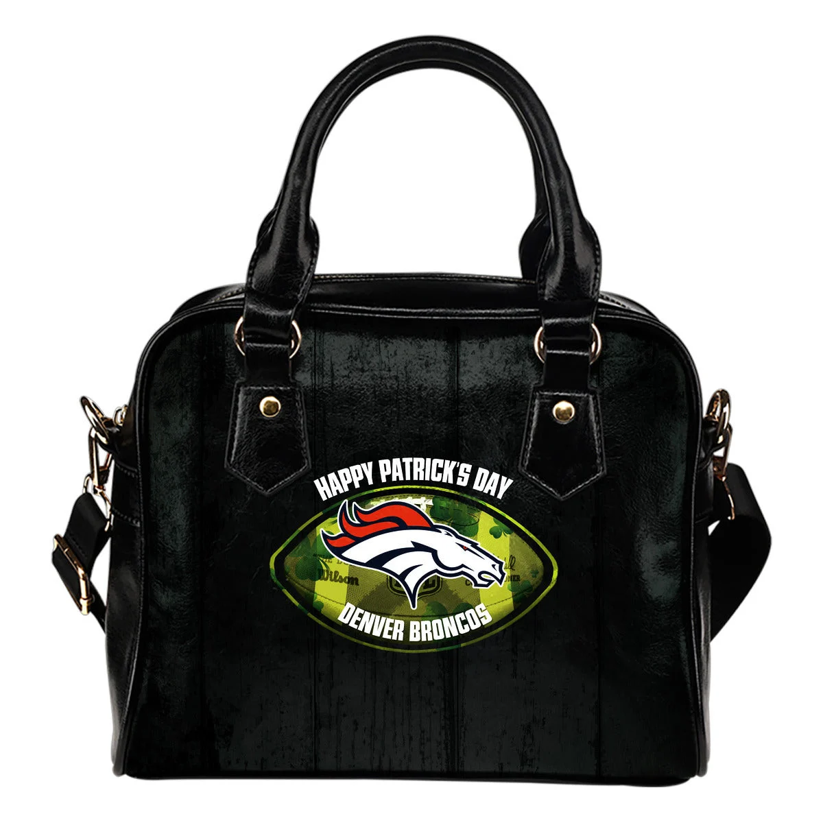 Retro Scene Lovely Shining Patrick's Day Denver Broncos Shoulder Handbags Sb0801