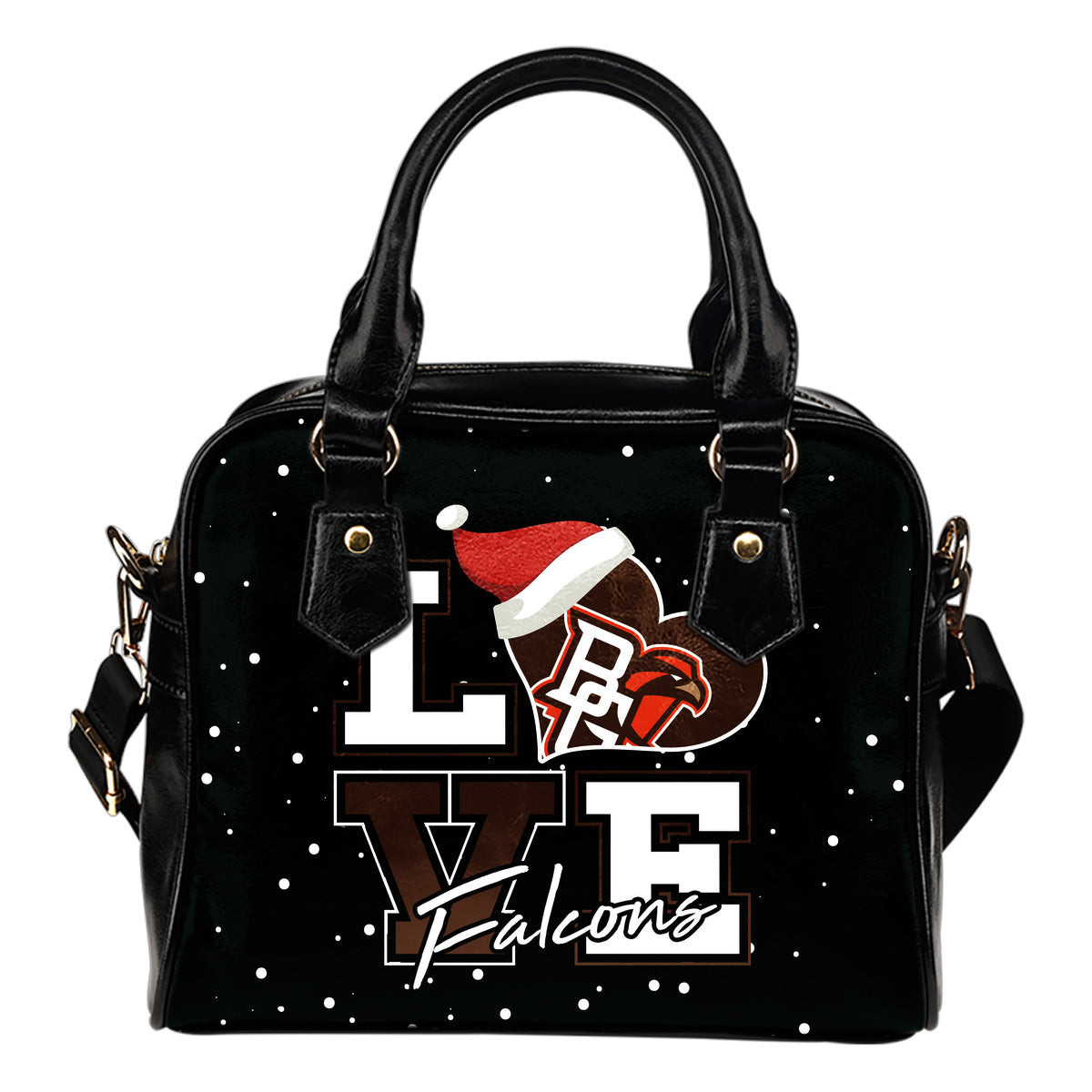 Love Word Christmas Sweet Bowling Green Falcons Shoulder Handbags Sb0801