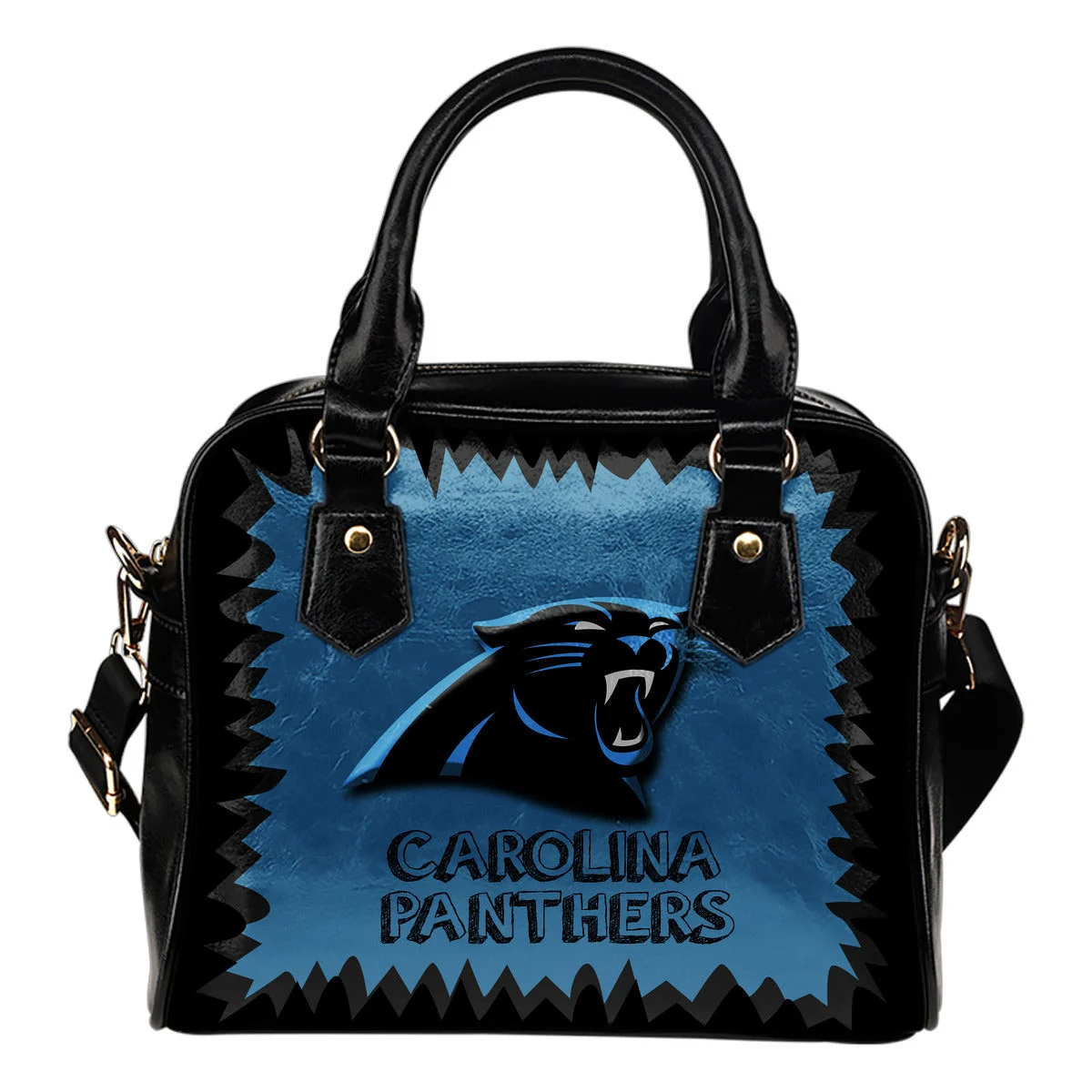 Jagged Saws Mouth Creepy Carolina Panthers Shoulder Handbags Sb0801