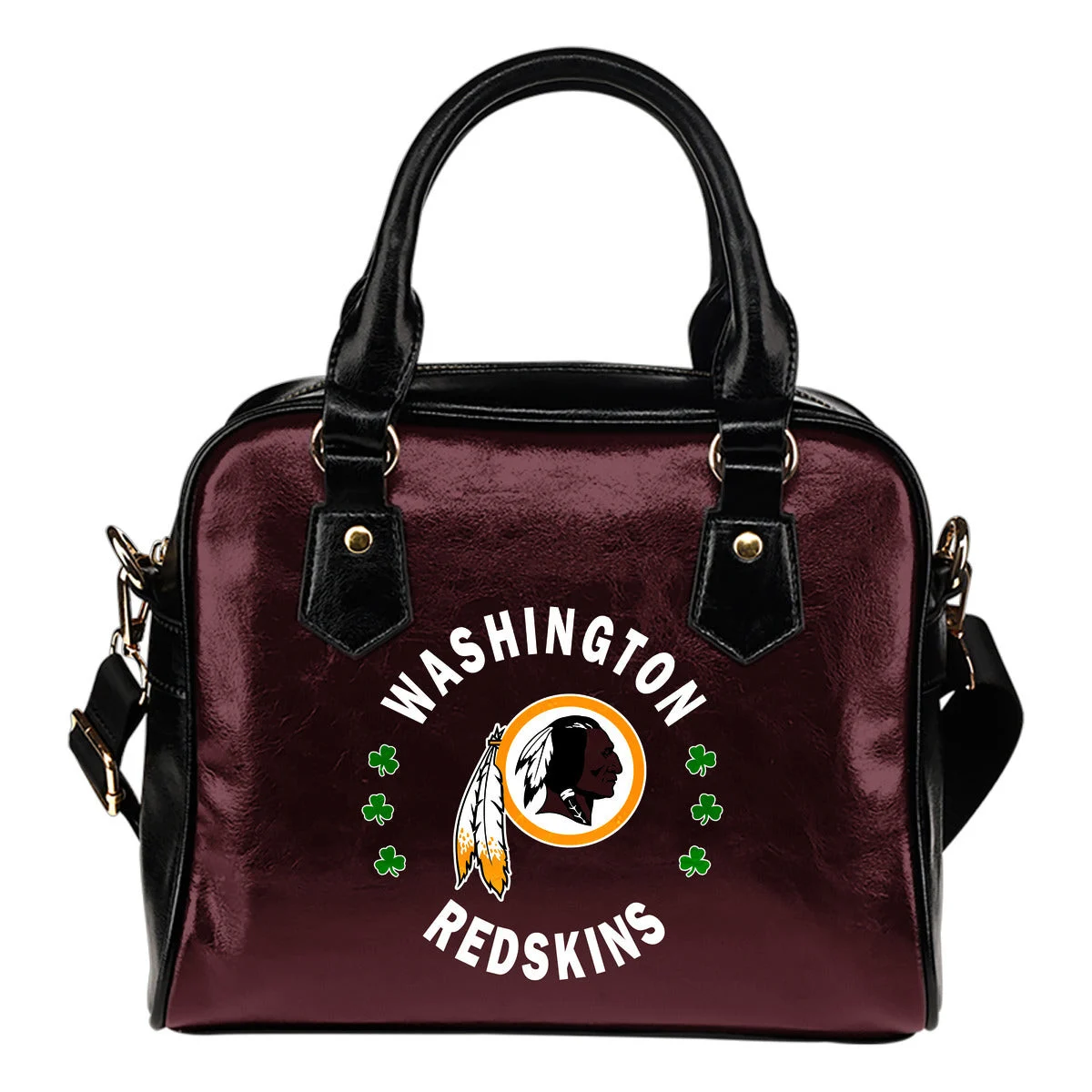 Central Beautiful Logo Circle Lucky Leaf Washington Redskins Shoulder Handbags Sb0801
