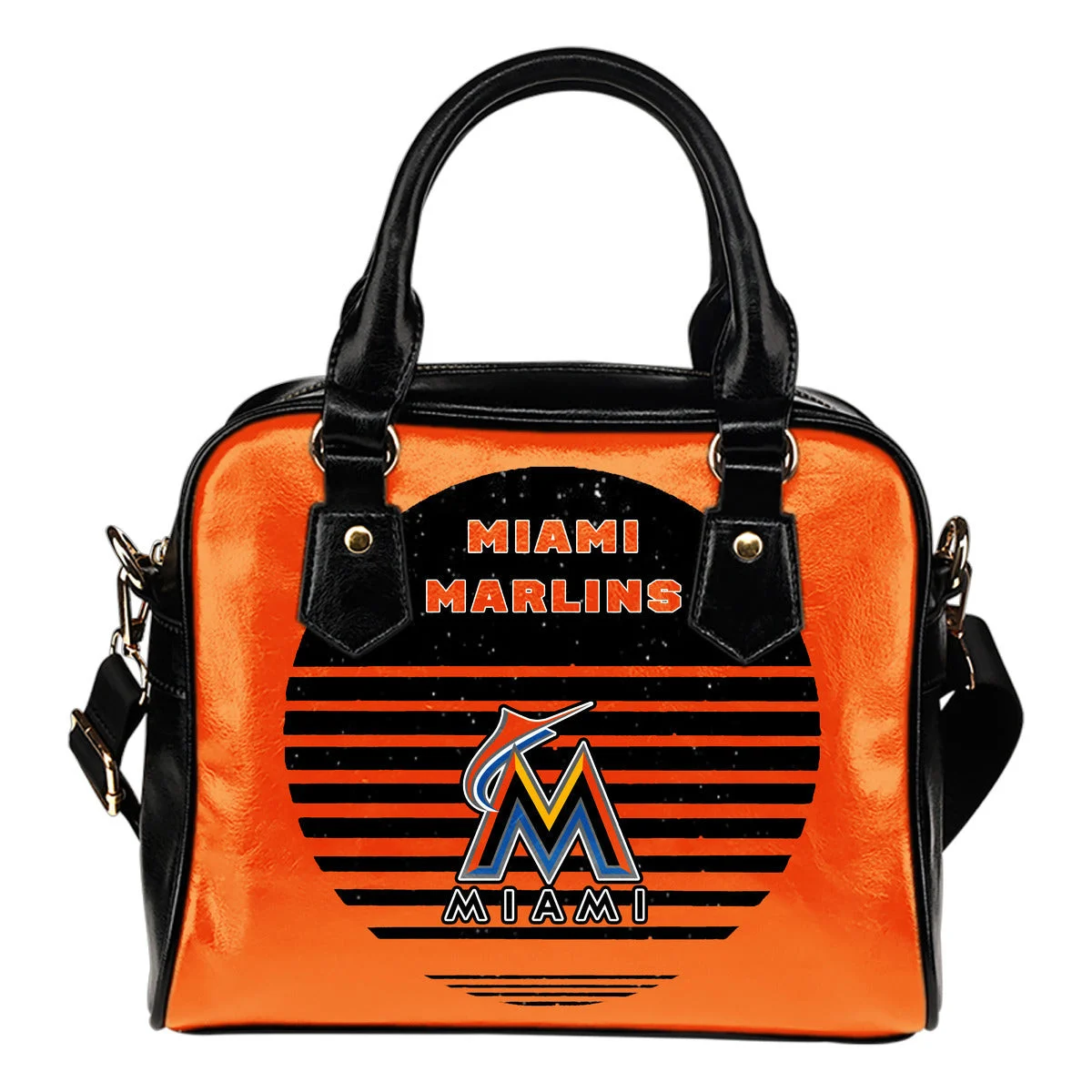 Back Fashion Round Charming Miami Marlins Shoulder Handbags Sb0801