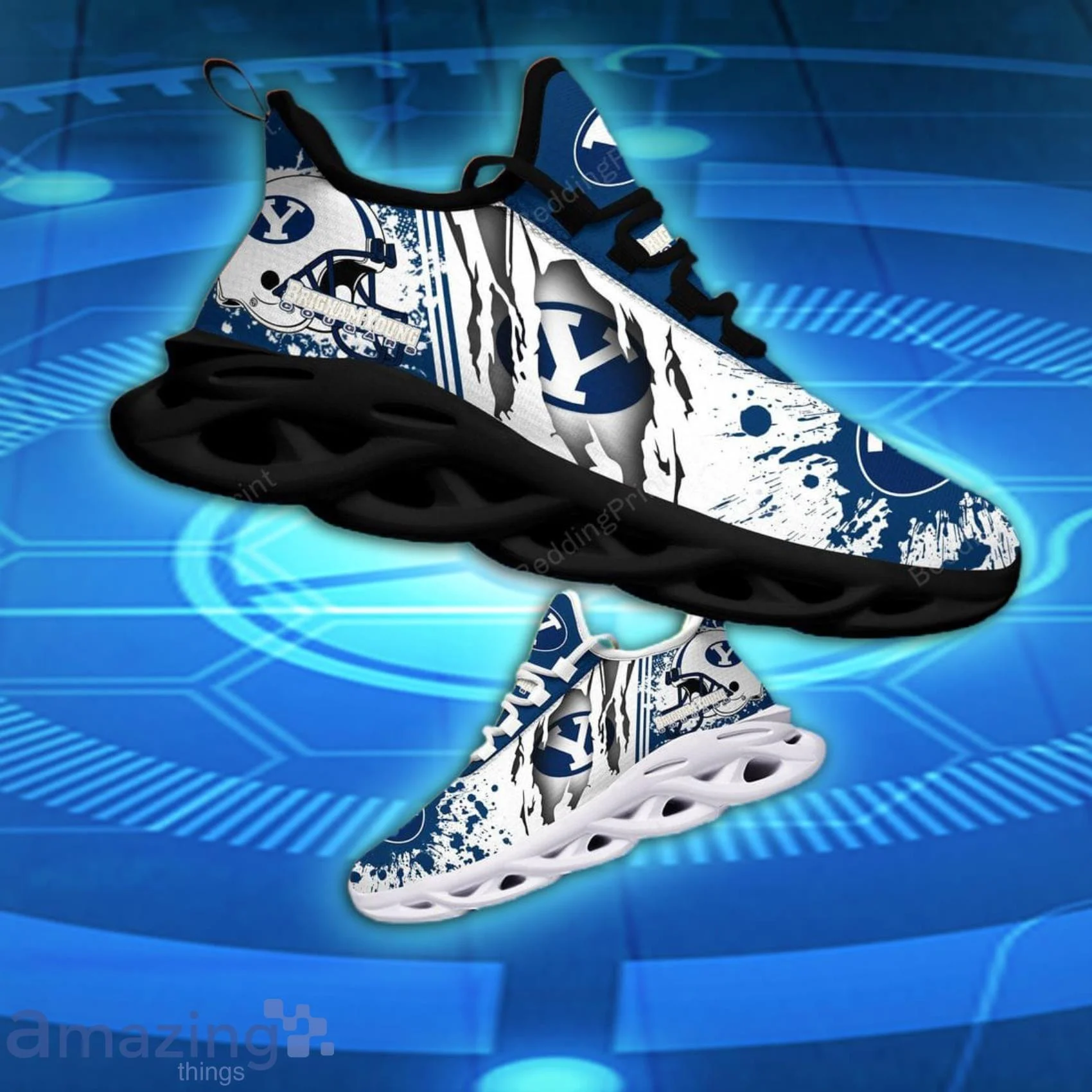 Custom Brigham Young Cougars Crack Sport Style Max Soul Shoes  MS0601