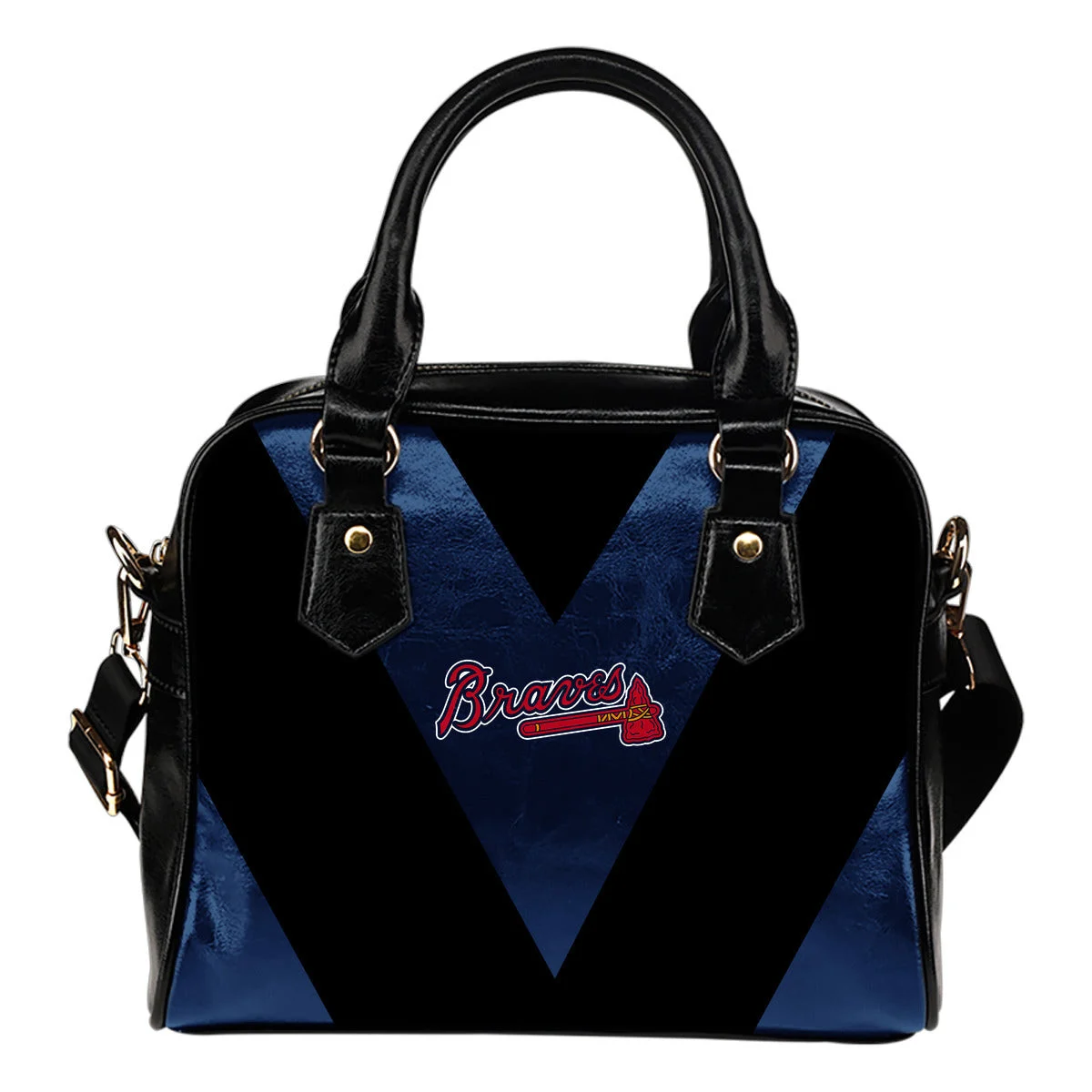 Triangle Double Separate Colour Atlanta Braves Shoulder Handbags Sb0801