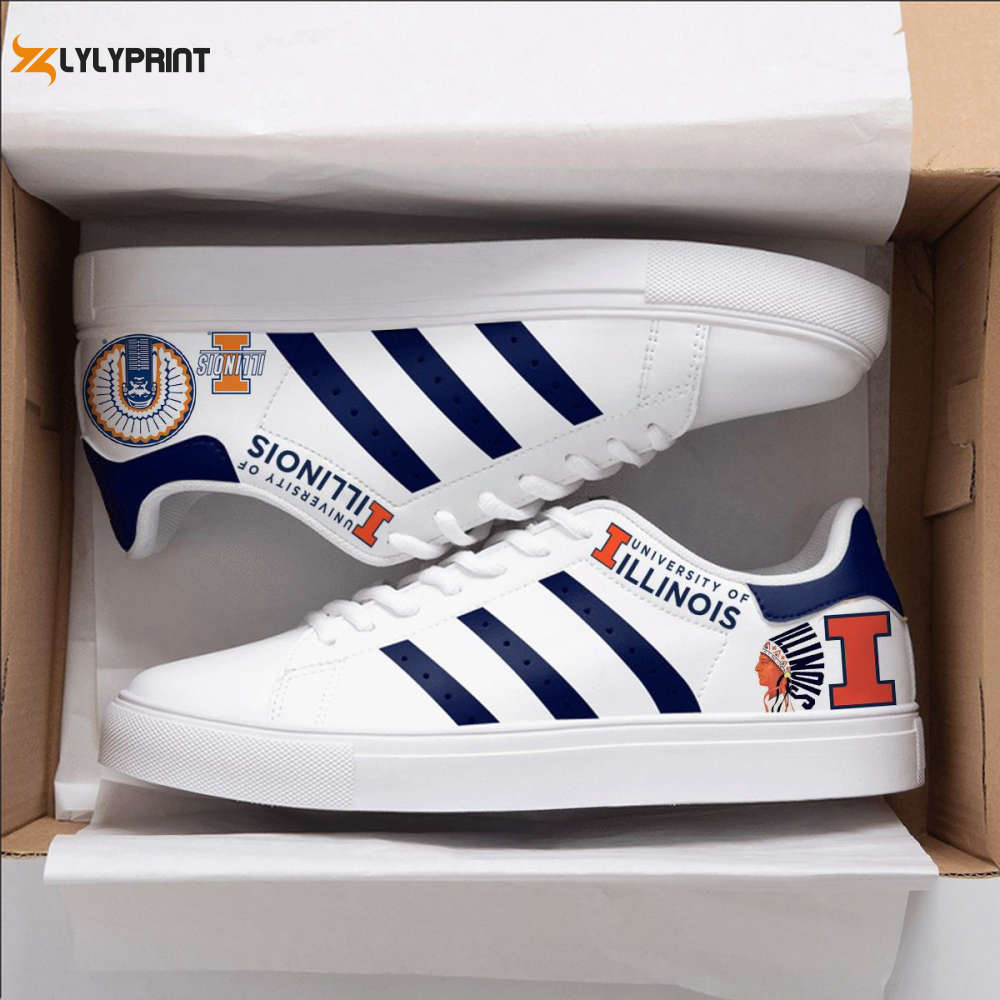 Illinois Fighting Illini 1b Skate Shoes For Men Women Fans Gift ,Trendy Style Sneakers ST0801