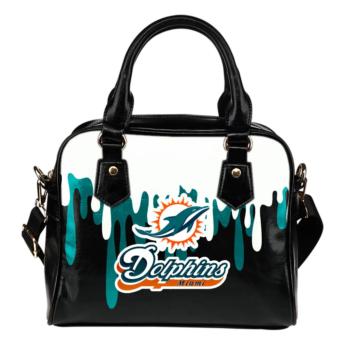 Color Leak Down Colorful Miami Dolphins Shoulder Handbags Sb0801