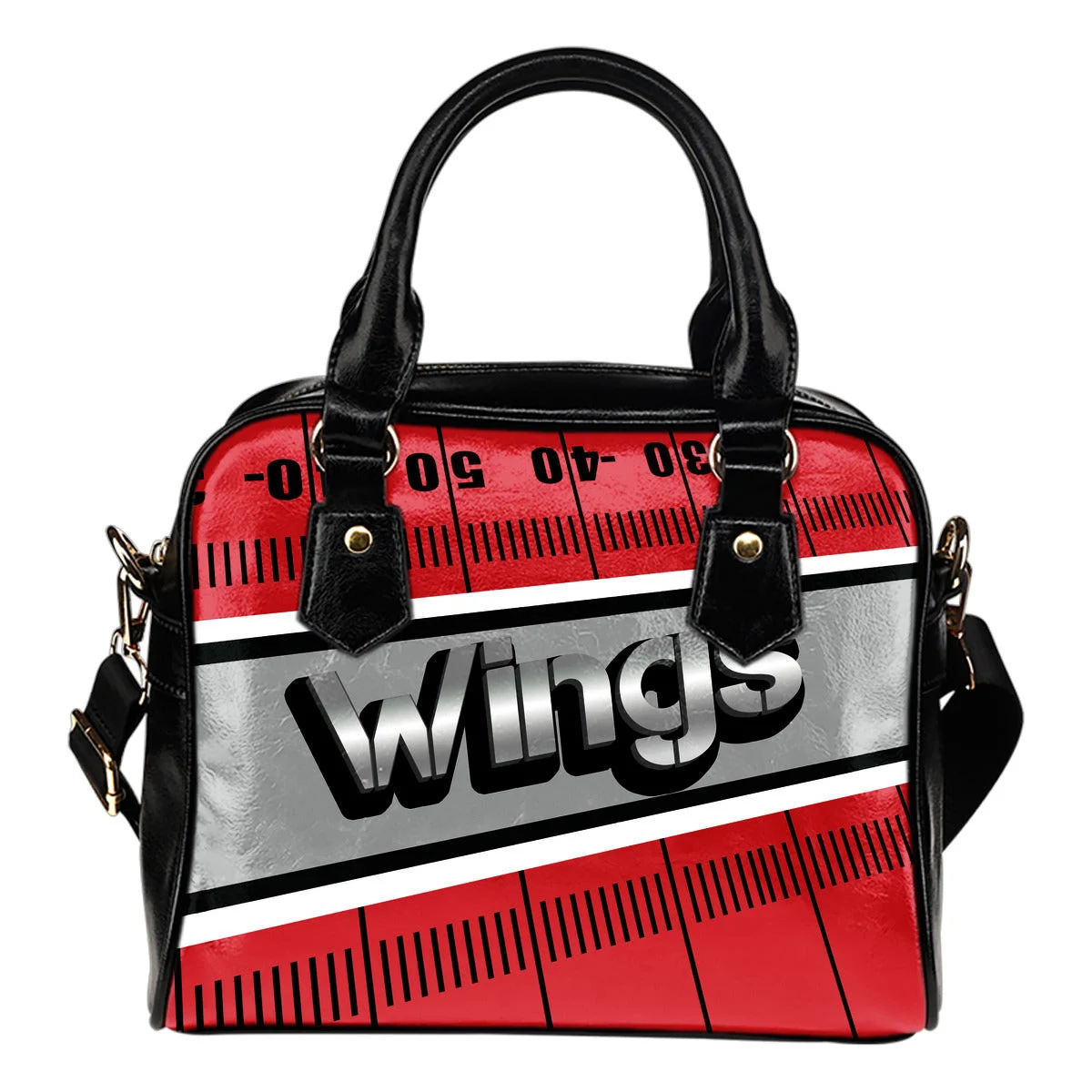 Detroit Red Wings Silver Name Colorful Shoulder Handbags Sb0801