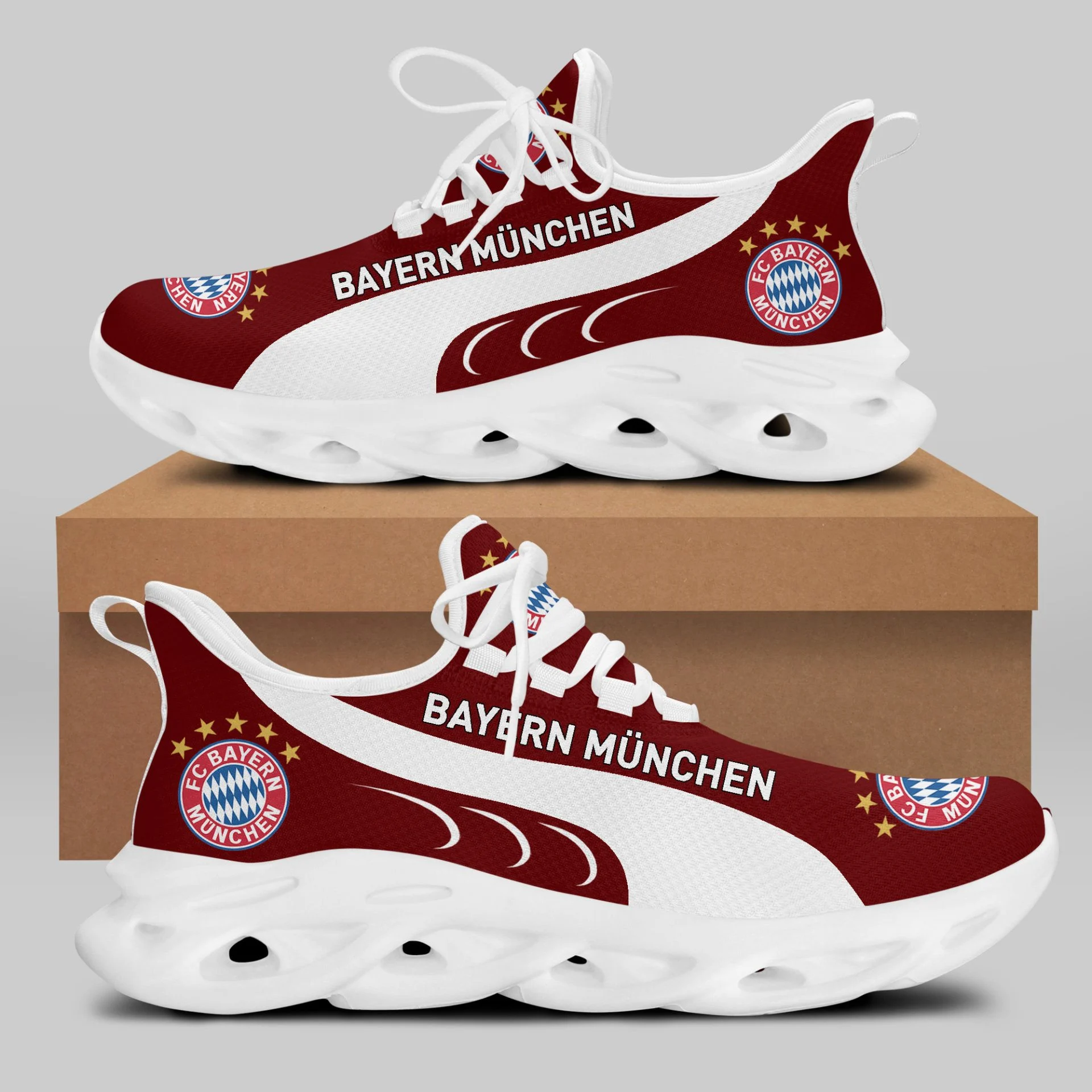 Custom Bayern Munich Brown White Max Soul Shoes  MS0601