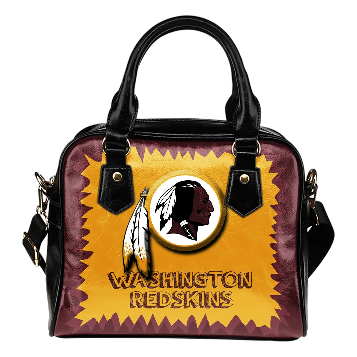 Jagged Saws Mouth Creepy Washington Redskins Shoulder Handbags Sb0801