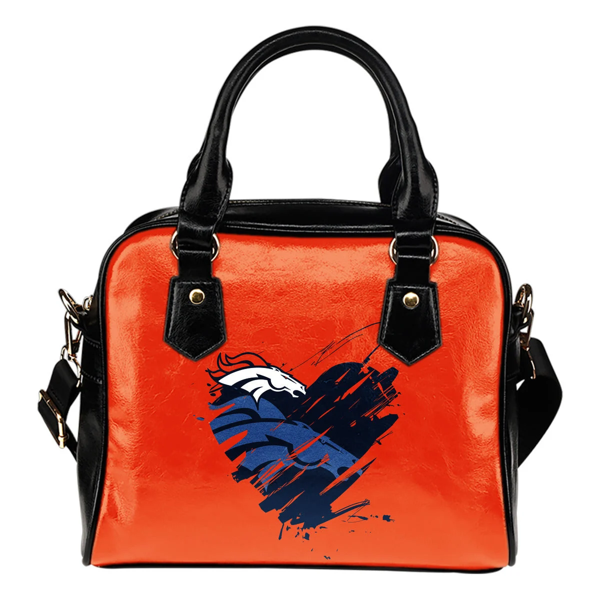 Heart Painting Denver Broncos Shoulder Handbags Women Purse Sb0801
