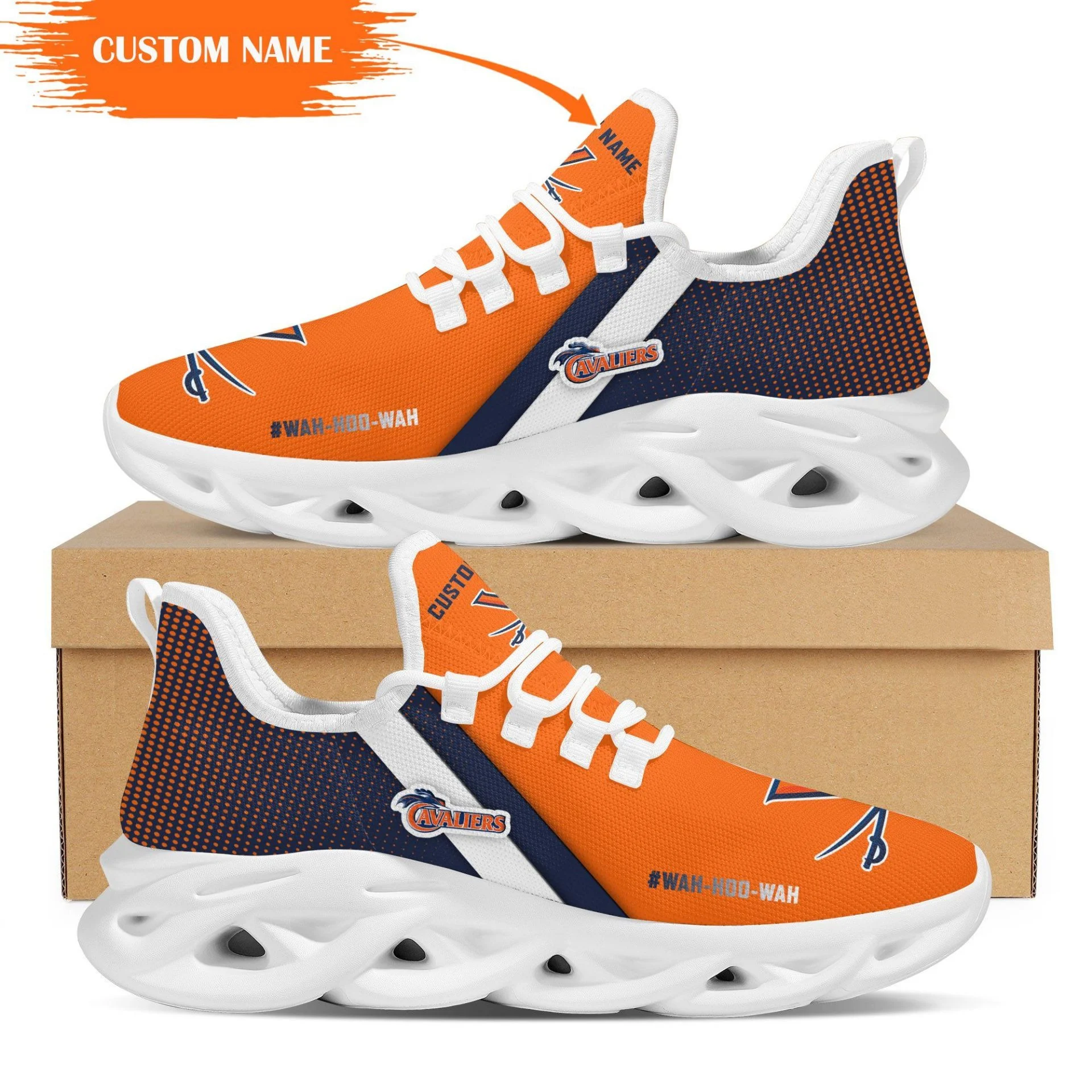 Virginia Cavaliers Custom Name Orange Max Soul Shoes Custom  MS0601