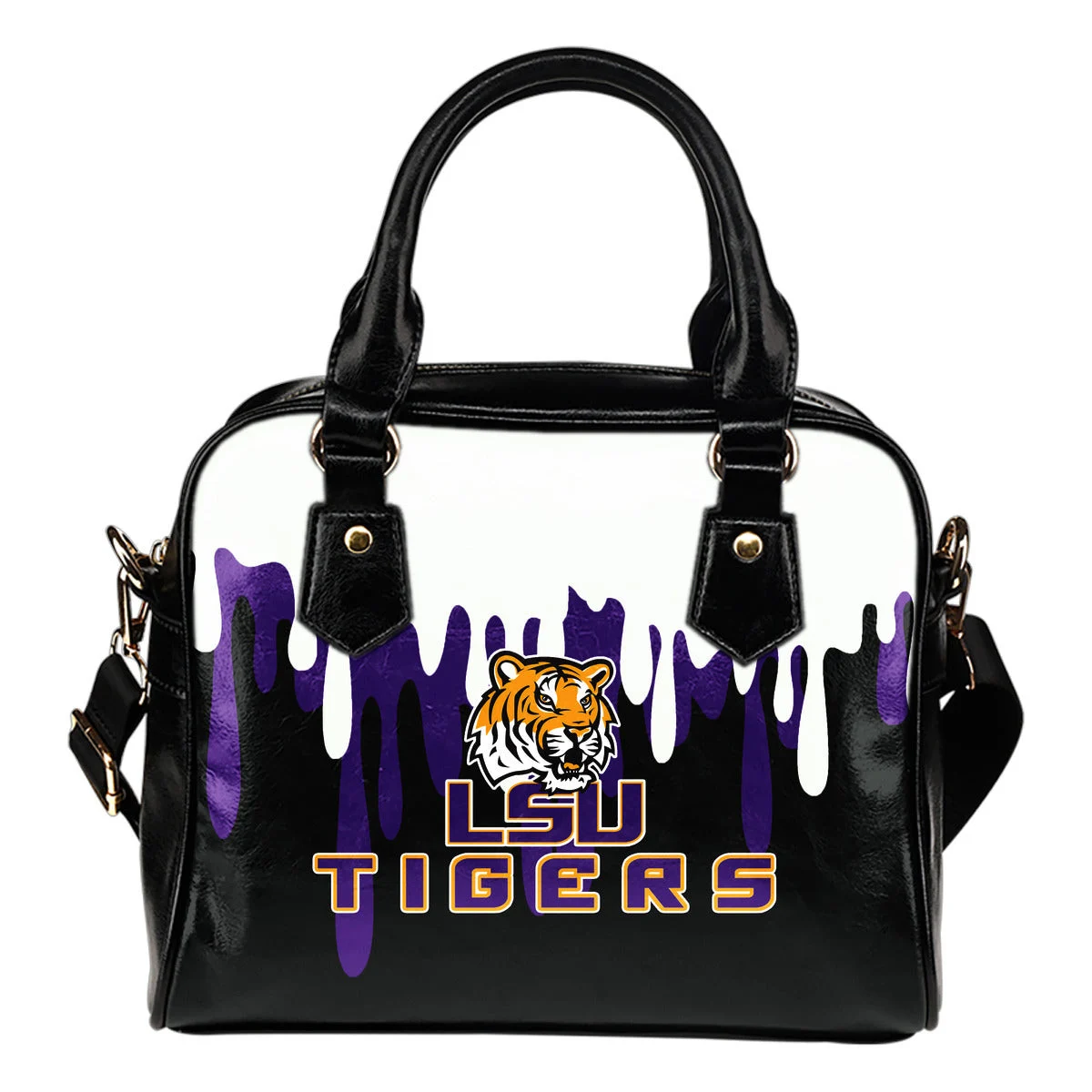 Color Leak Down Colorful LSU Tigers Shoulder Handbags Sb0801