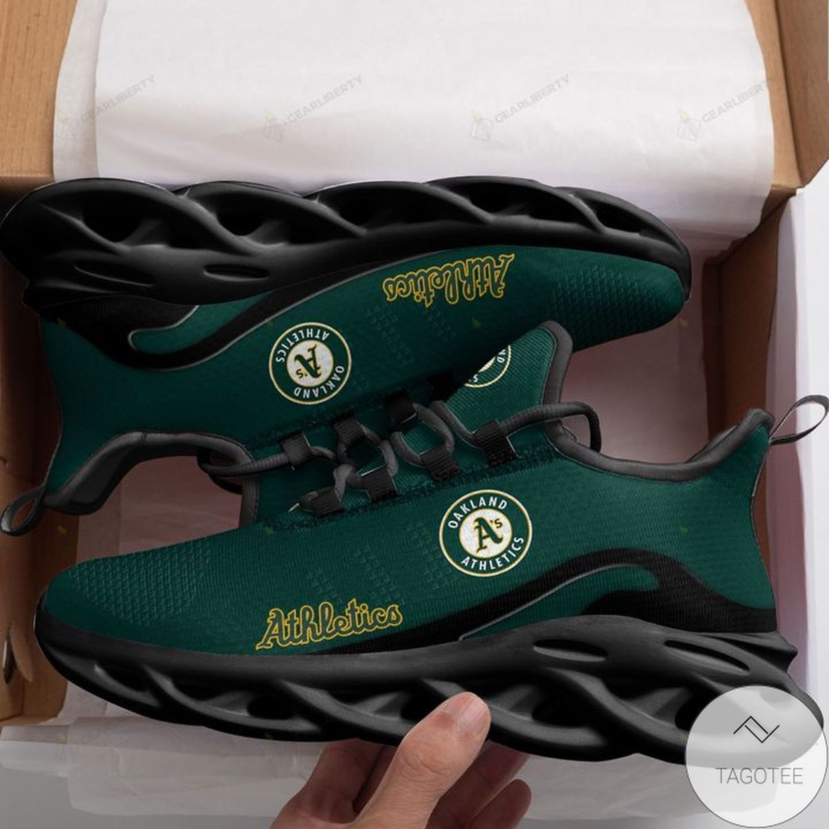 Custom MLB Oakland Athletics Max Soul Shoes V1 Sneaker MS0601