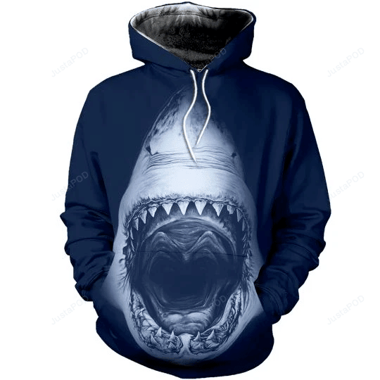 Shark Blue 3D All Over Print Hoodie, Zip-up Hoodie HZ0501