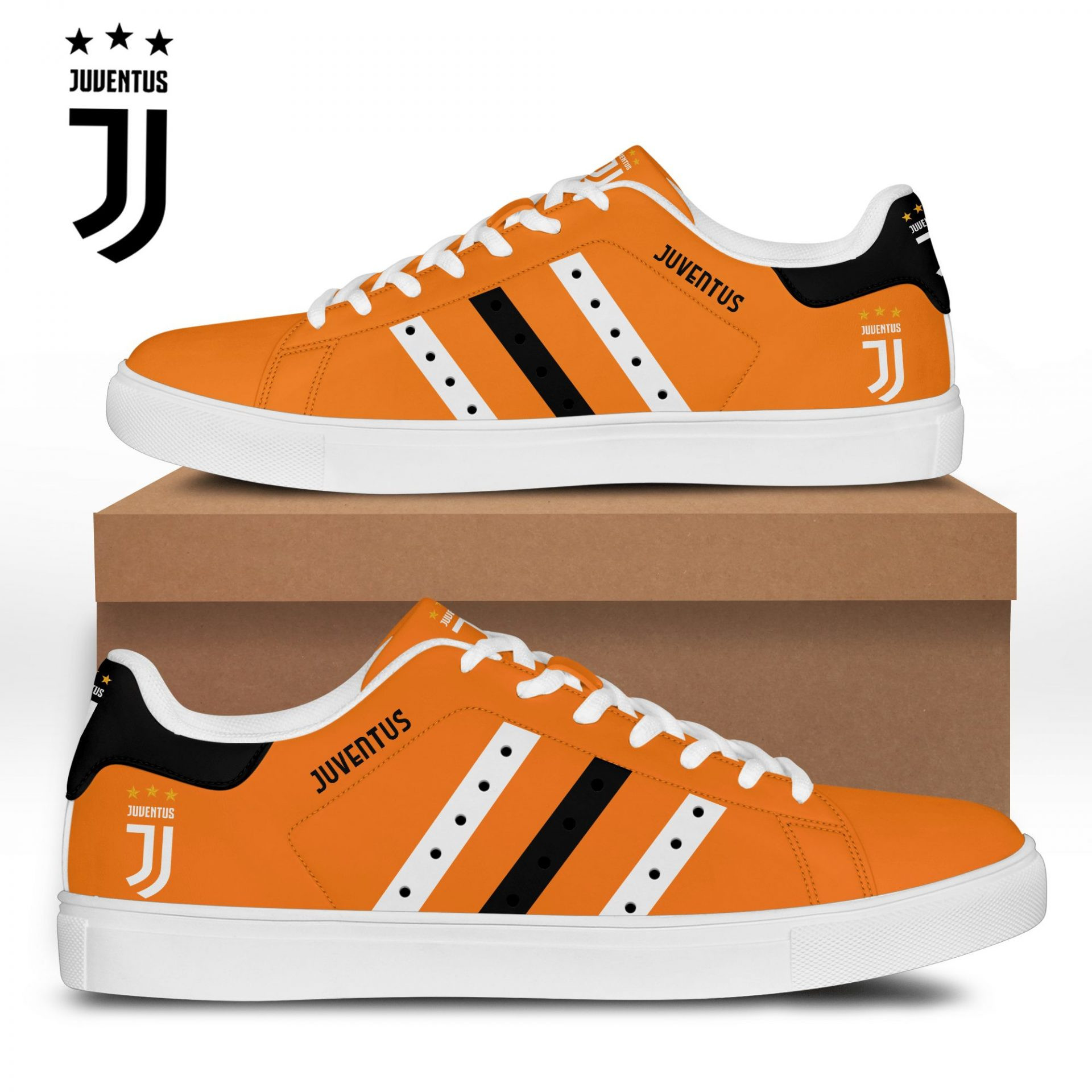 Juventus FC Special Orange Stan Smith Shoes Unisex, Trendy Style Sneakers ST0801