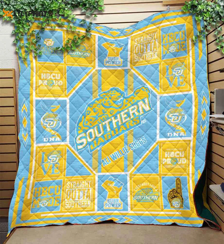 Southern Jaguars Quilt Blanket For Fans Home Decor Gift , Soft Quilt, King Size, All Season Cozy Quilt QB0901