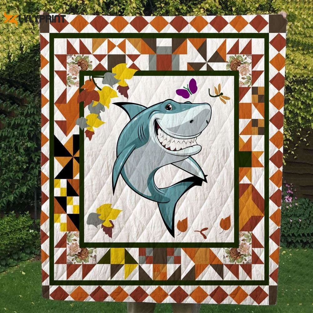 Shark 3D Customized Quilt , Soft Quilt, King Size, All Season Cozy Quilt QB0901