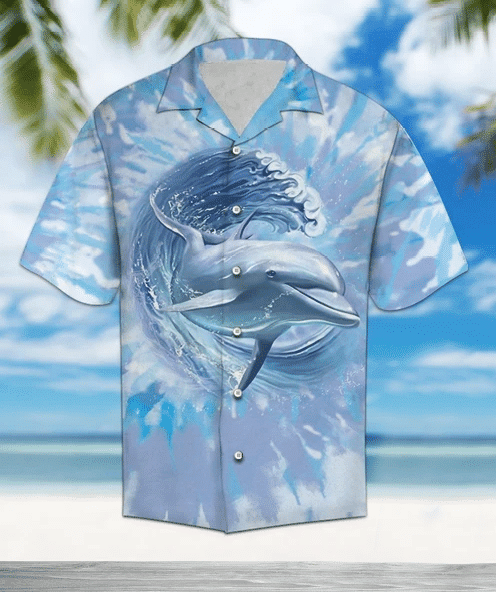 Dolphin Tie Dye Hawaiian Shirt, Gift For Men Women HW0601