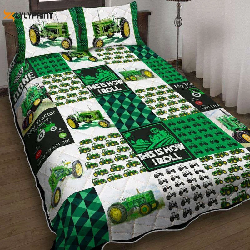 Tractor Farmer This Is How I Roll I'm A Farmer I Don't Stop When I'm Tired I Stop When I'm Done Quilt Bedding Set ,  Soft Quilt, King Size, All Season Cozy Quilt QB0901