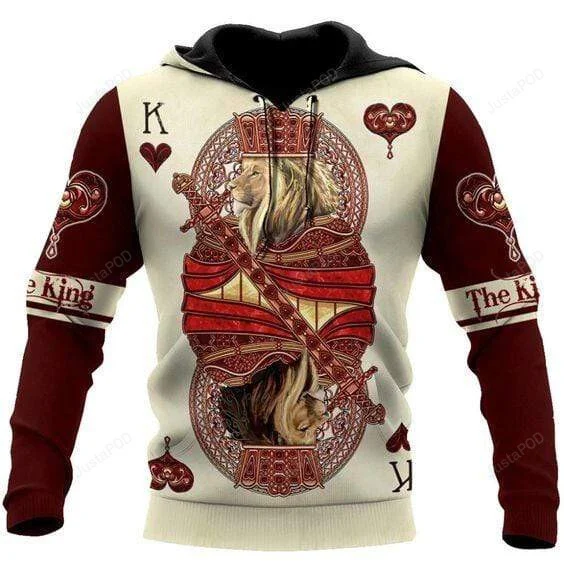 King Hearts Lion Poker 3D All Print Hoodie, Zip- Up Hoodie HZ0501