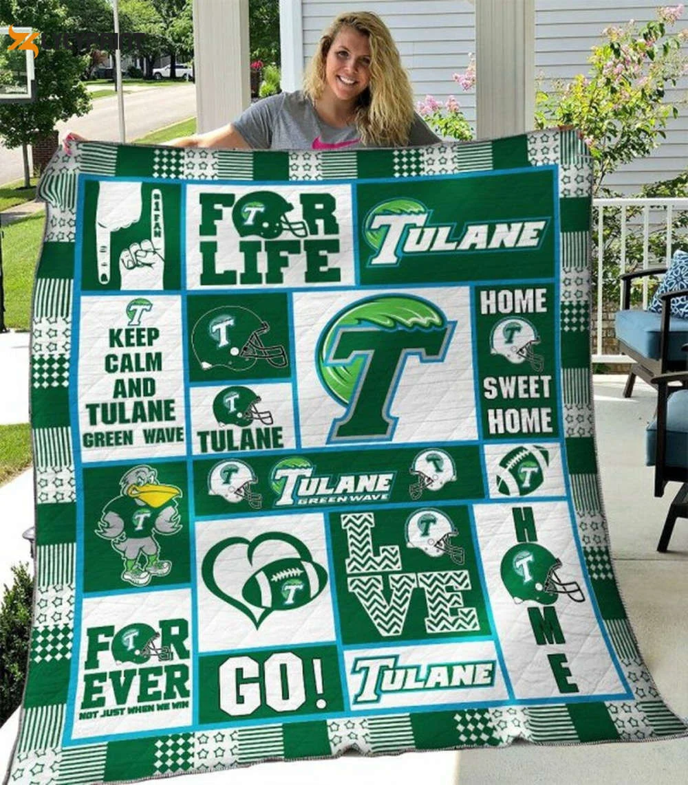 Tulane Green Wave 4 Quilt Blanket For Fans Home Decor Gift , Soft Quilt, King Size, All Season Cozy Quilt QB0901