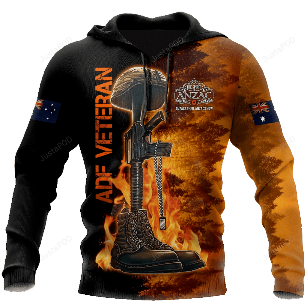 ADF Veteran Honor The Fallen Flame 3D All Print Hoodie, Zip- Up Hoodie HZ0501