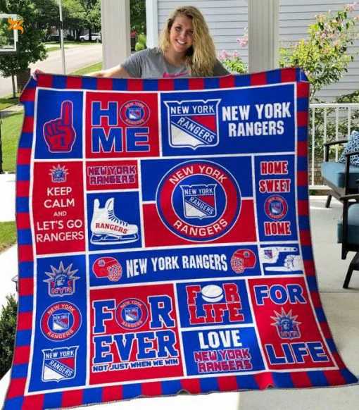 New York Rangers Quilt Blanket For Fans Home Decor Giftc , Soft Quilt, King Size, All Season Cozy Quilt QB0901