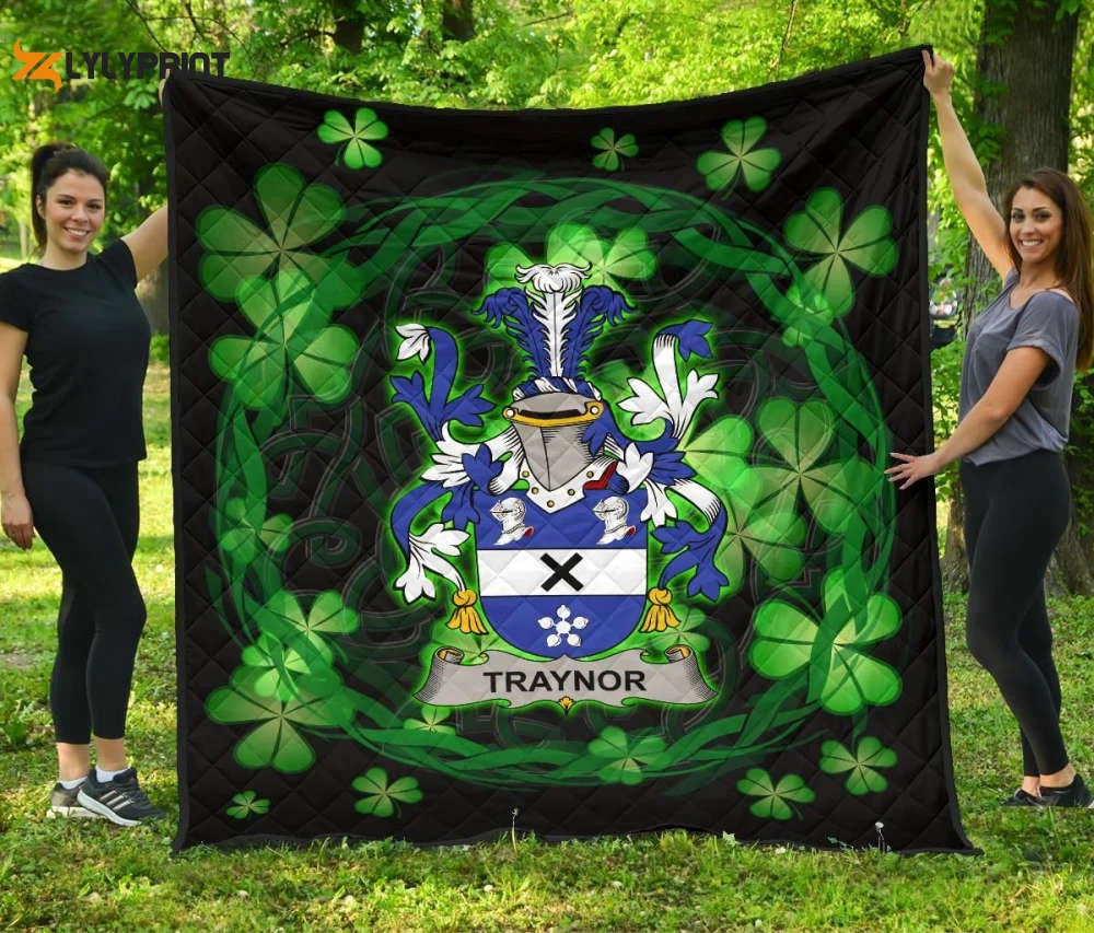 Traynor Or Trainer Ireland Irish Celtic Shamrock Knot Circle 3D Customized Quilt , Soft Quilt, King Size, All Season Cozy Quilt QB0901
