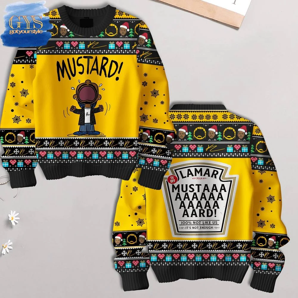 Kendrick Lamar Special Mustard Limited Edition Ugly Sweater , Cozy Soft Unisex Pullover SW0601