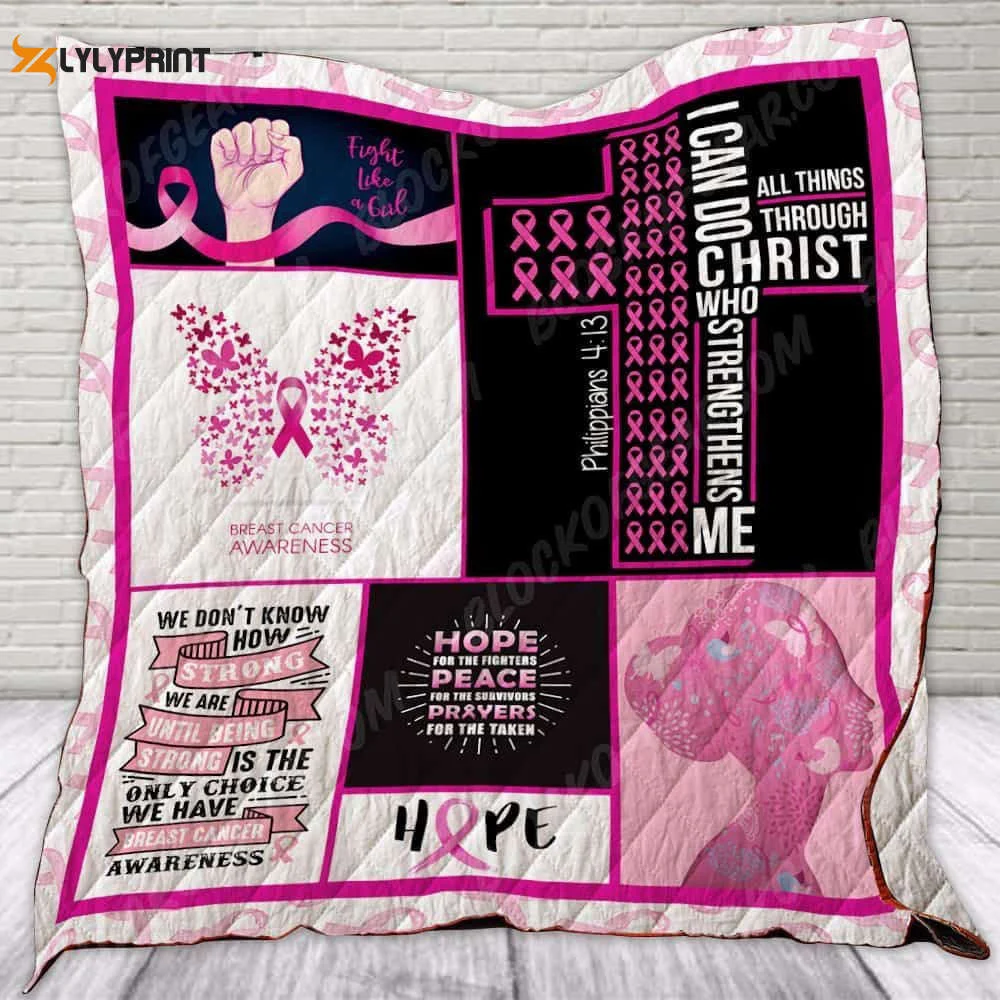 Fight Like A Girl Cancer 3D Customized Quilt , Soft Quilt, King Size, All Season Cozy Quilt QB0901
