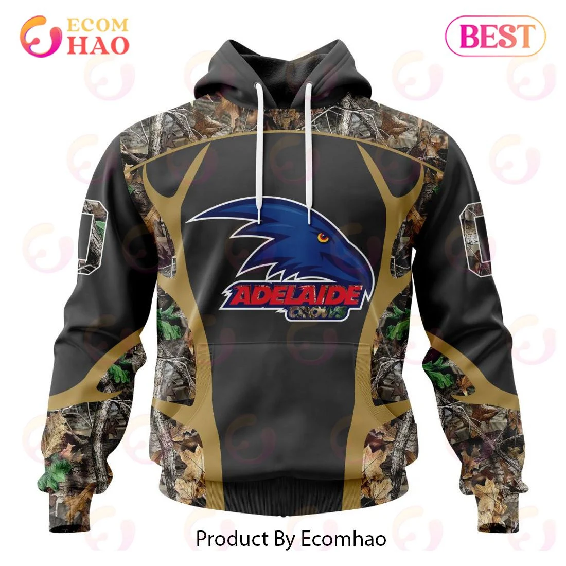 AFL Adelaide Crows Special Camo Hunting Design 3D Hoodie, Zip Hoodie, Man - Women, Warm, Premium Quality HZ0501