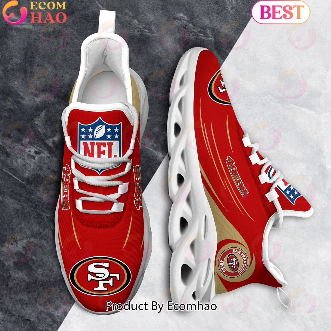San Francisco 49ers Clunky Sneakers Max Soul Shoes  Unisex sneakers MS0601
